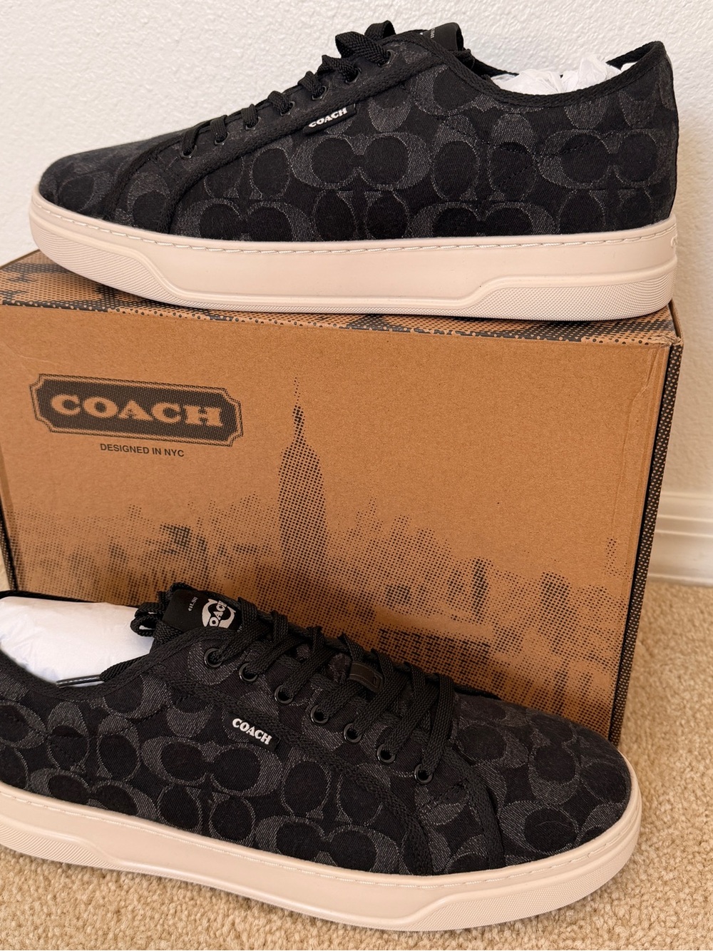 COACH Sneaker In Signature Denim Mens 13 Logo C Lightweight NWT New Shoes
